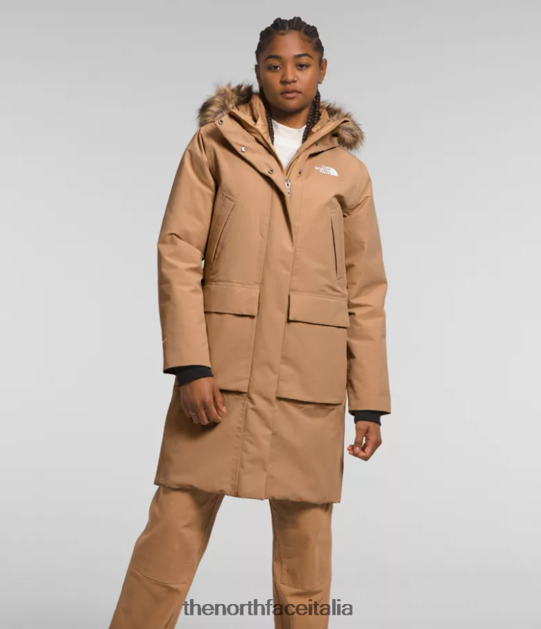 The North Face vestiario 460N8D1313 burro di mandorle donne parka artico premium
