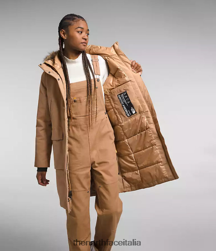 The North Face vestiario 460N8D1313 burro di mandorle donne parka artico premium