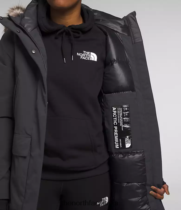 The North Face vestiario 460N8D1314 grigio asfalto donne parka artico premium