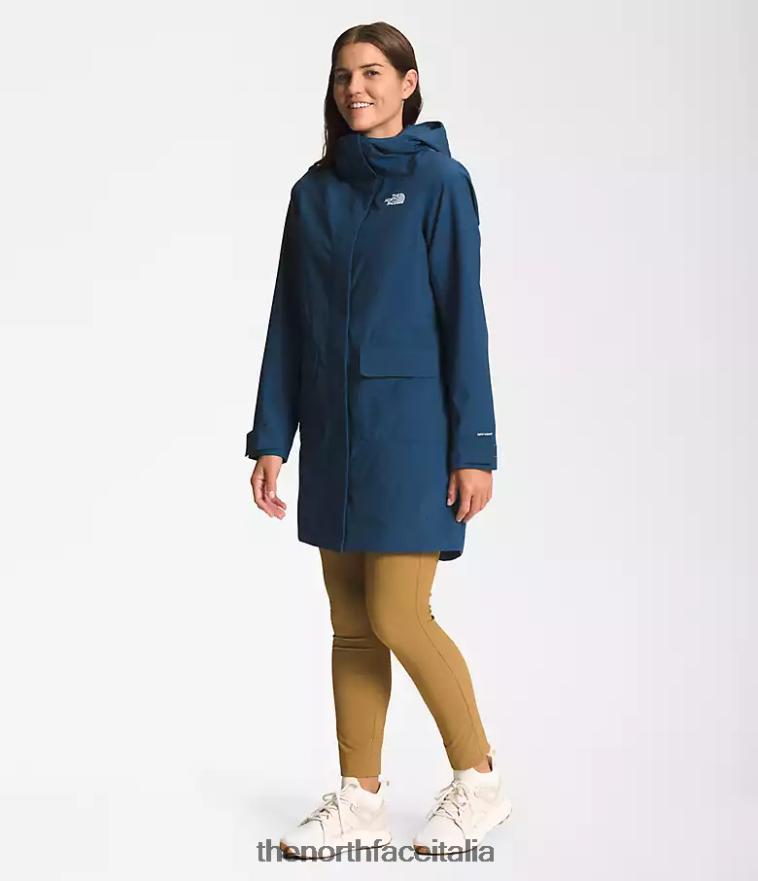 The North Face vestiario 460N8D156 blu ombroso donne Parka antipioggia City Breeze ii