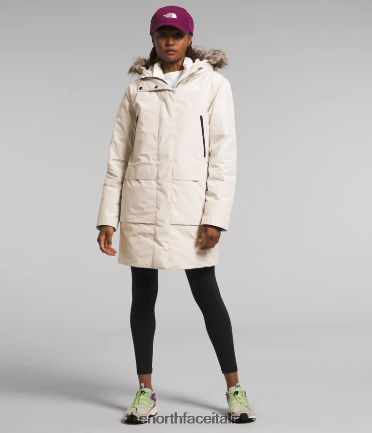 The North Face vestiario 460N8D234 gardenia bianca donne parka artico gtx