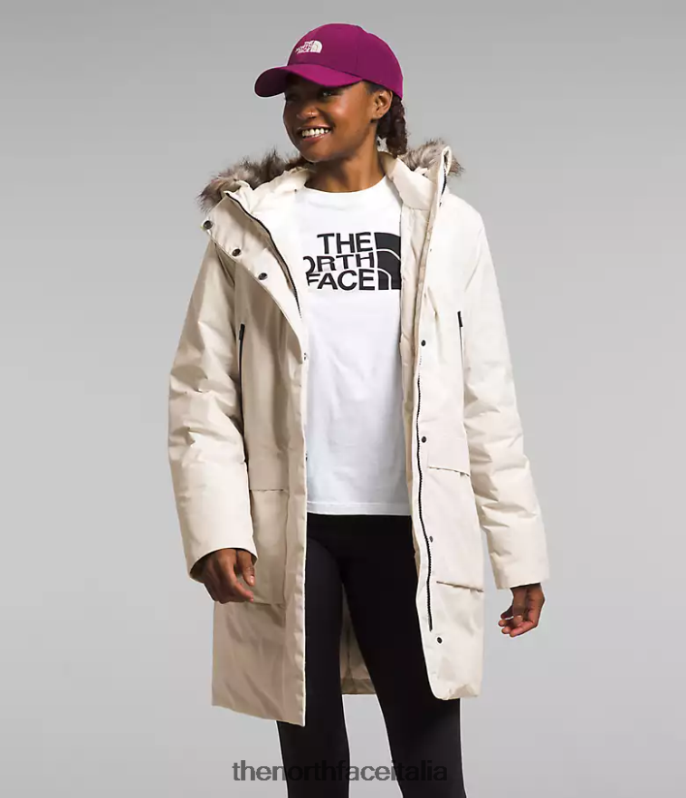 The North Face vestiario 460N8D234 gardenia bianca donne parka artico gtx