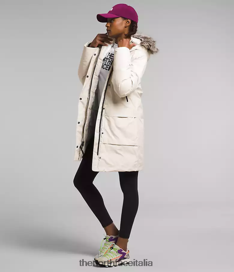 The North Face vestiario 460N8D234 gardenia bianca donne parka artico gtx