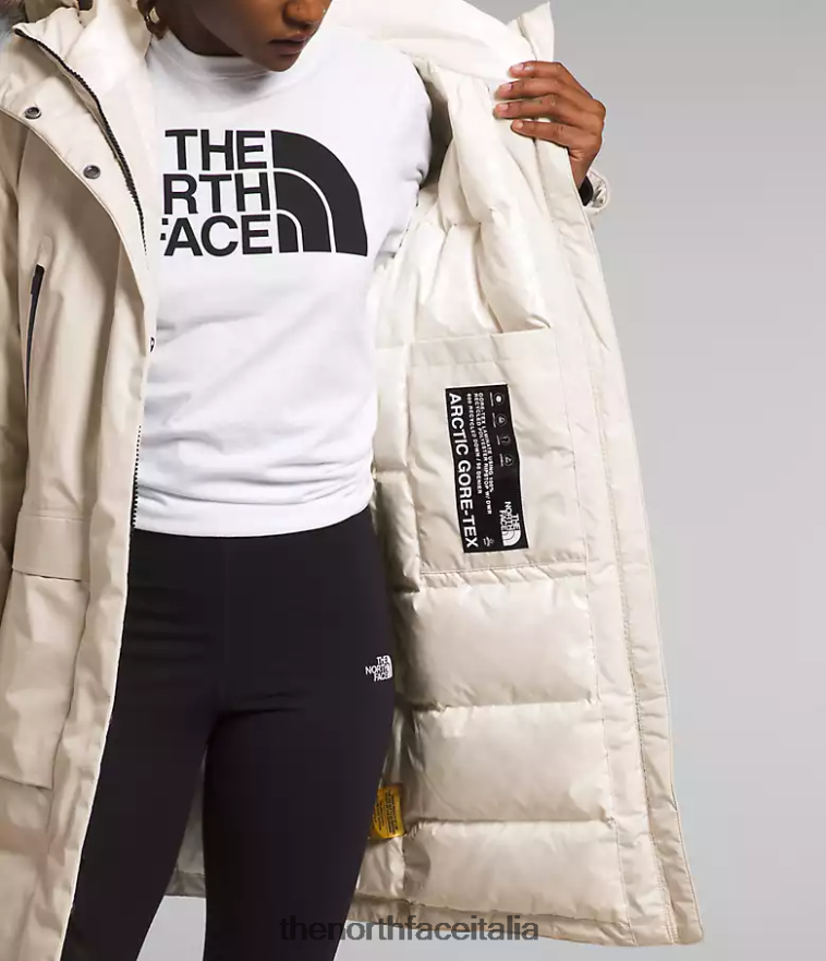 The North Face vestiario 460N8D234 gardenia bianca donne parka artico gtx