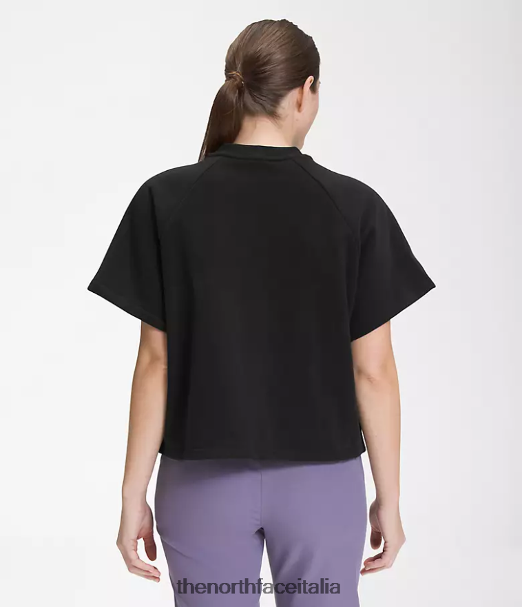 The North Face vestiario 460N8D1021 grazie nero donne Girocollo in pile infeltrito a manica corta