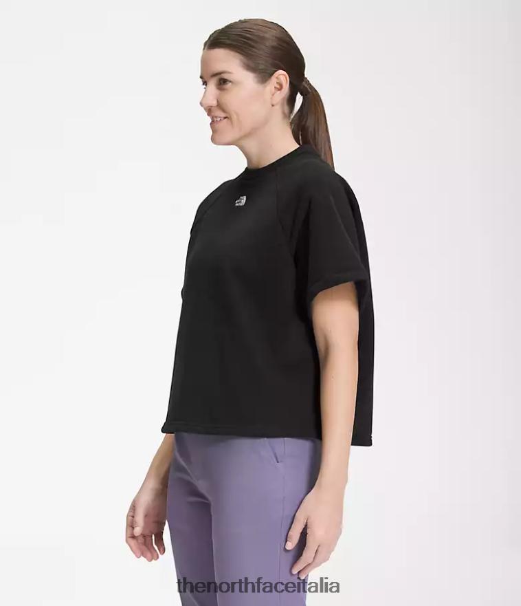 The North Face vestiario 460N8D1021 grazie nero donne Girocollo in pile infeltrito a manica corta