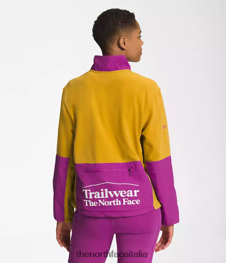 The North Face vestiario 460N8D1180 fiore di cactus giallo/viola in legno di freccia donne trailwear fantasia cresta -zip