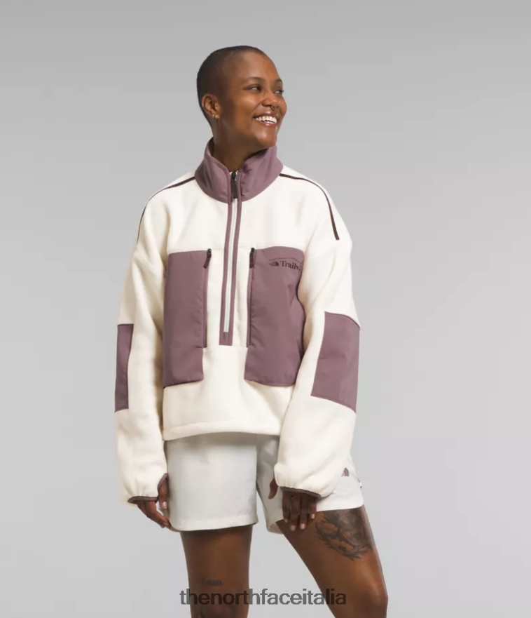 The North Face vestiario 460N8D54 gardenia bianco/grigio fulvo donne trailwear fantasy ridge flash -zip