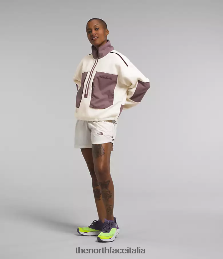 The North Face vestiario 460N8D54 gardenia bianco/grigio fulvo donne trailwear fantasy ridge flash -zip