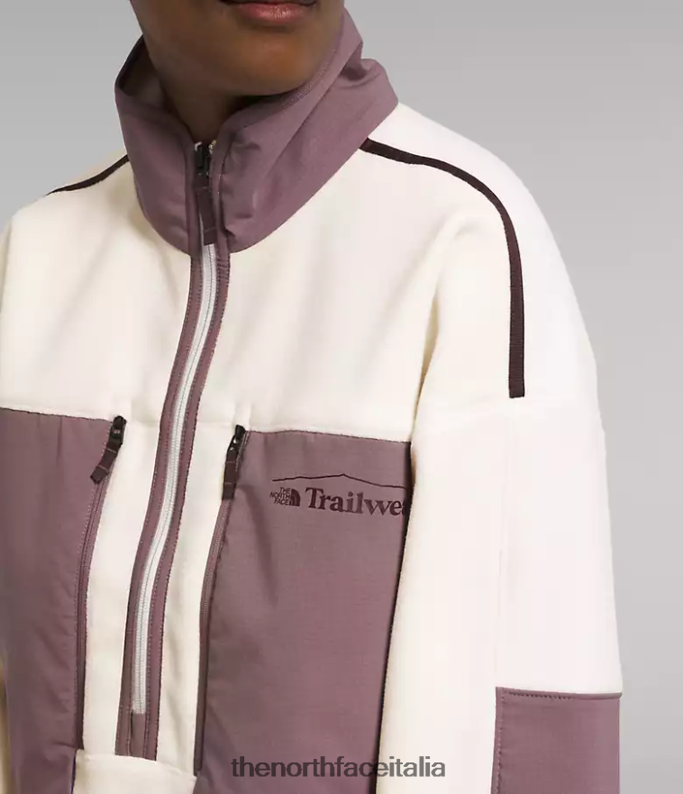 The North Face vestiario 460N8D54 gardenia bianco/grigio fulvo donne trailwear fantasy ridge flash -zip