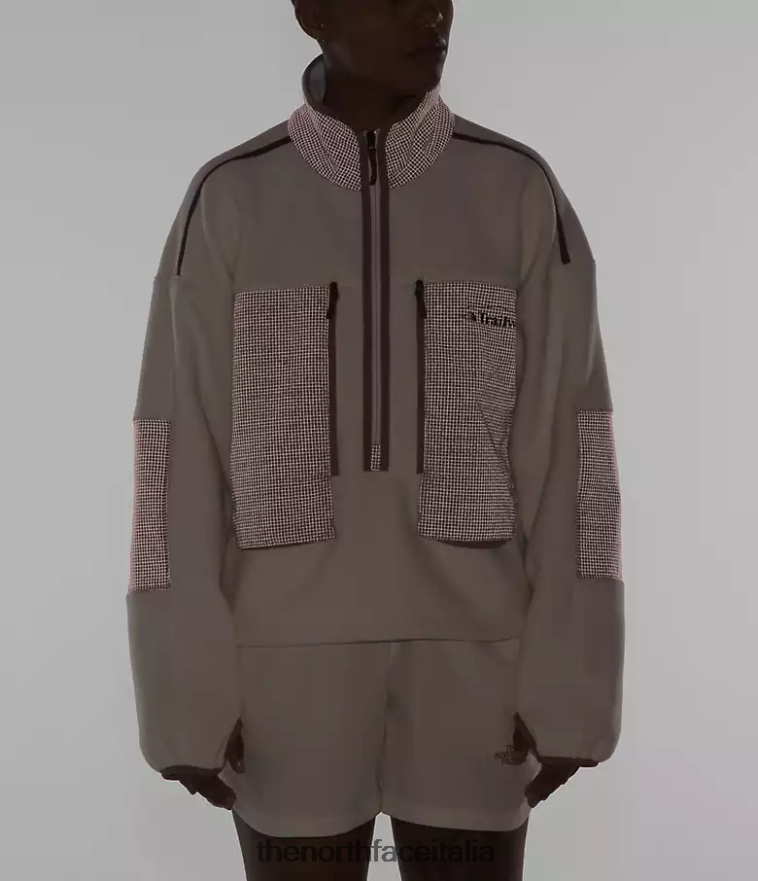 The North Face vestiario 460N8D54 gardenia bianco/grigio fulvo donne trailwear fantasy ridge flash -zip