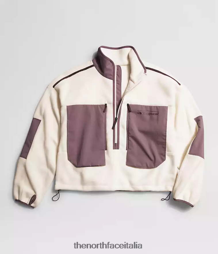 The North Face vestiario 460N8D54 gardenia bianco/grigio fulvo donne trailwear fantasy ridge flash -zip