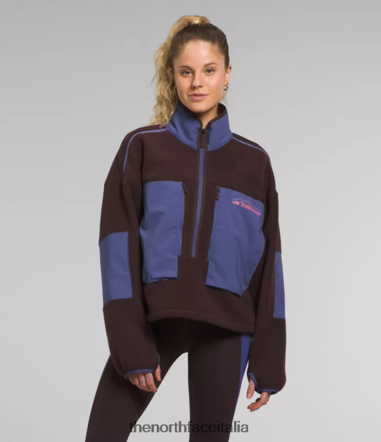 The North Face vestiario 460N8D55 marrone carbone/blu grotta donne trailwear fantasy ridge flash -zip