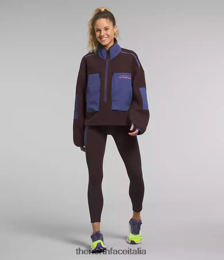The North Face vestiario 460N8D55 marrone carbone/blu grotta donne trailwear fantasy ridge flash -zip