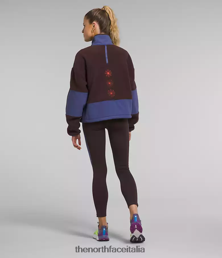 The North Face vestiario 460N8D55 marrone carbone/blu grotta donne trailwear fantasy ridge flash -zip