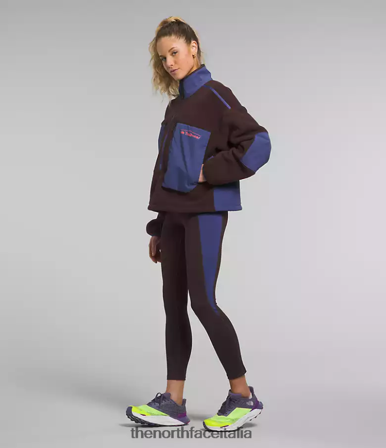 The North Face vestiario 460N8D55 marrone carbone/blu grotta donne trailwear fantasy ridge flash -zip