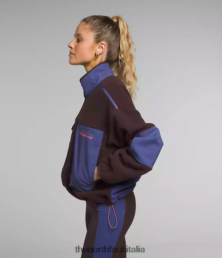 The North Face vestiario 460N8D55 marrone carbone/blu grotta donne trailwear fantasy ridge flash -zip
