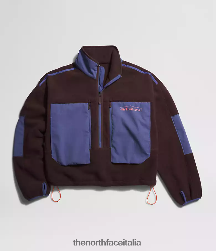 The North Face vestiario 460N8D55 marrone carbone/blu grotta donne trailwear fantasy ridge flash -zip