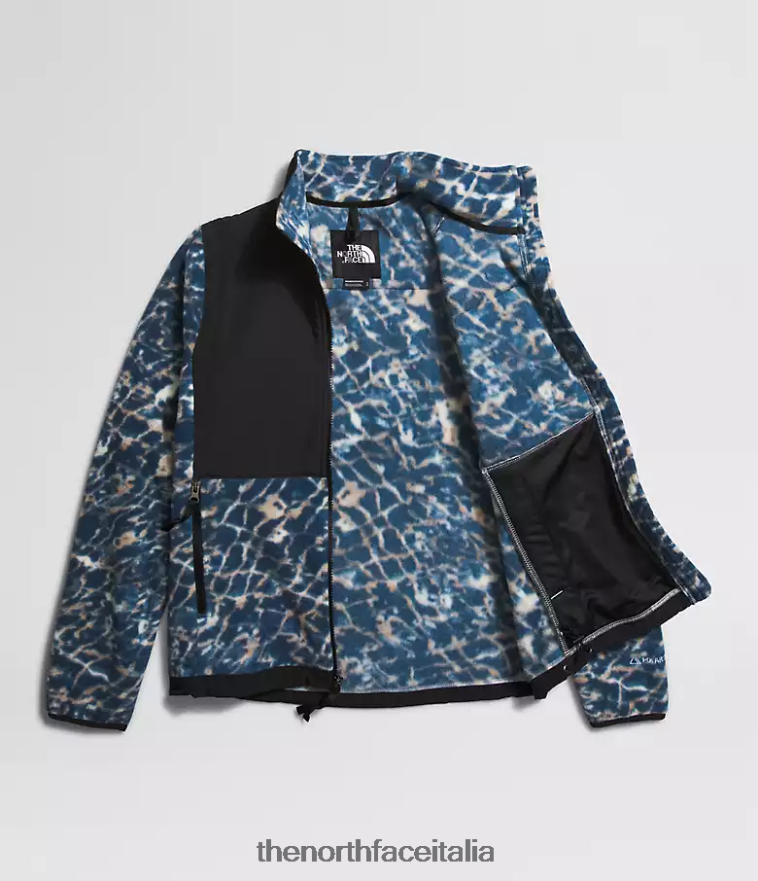 The North Face vestiario 460N8D146 distorsione dell'acqua pervinca polverosa stampa piccola/vertice blu scuro donne giacca denali
