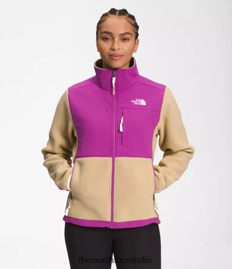 The North Face vestiario 460N8D149 pietra kaki/fiore di cactus viola/gardenia bianca donne giacca denali