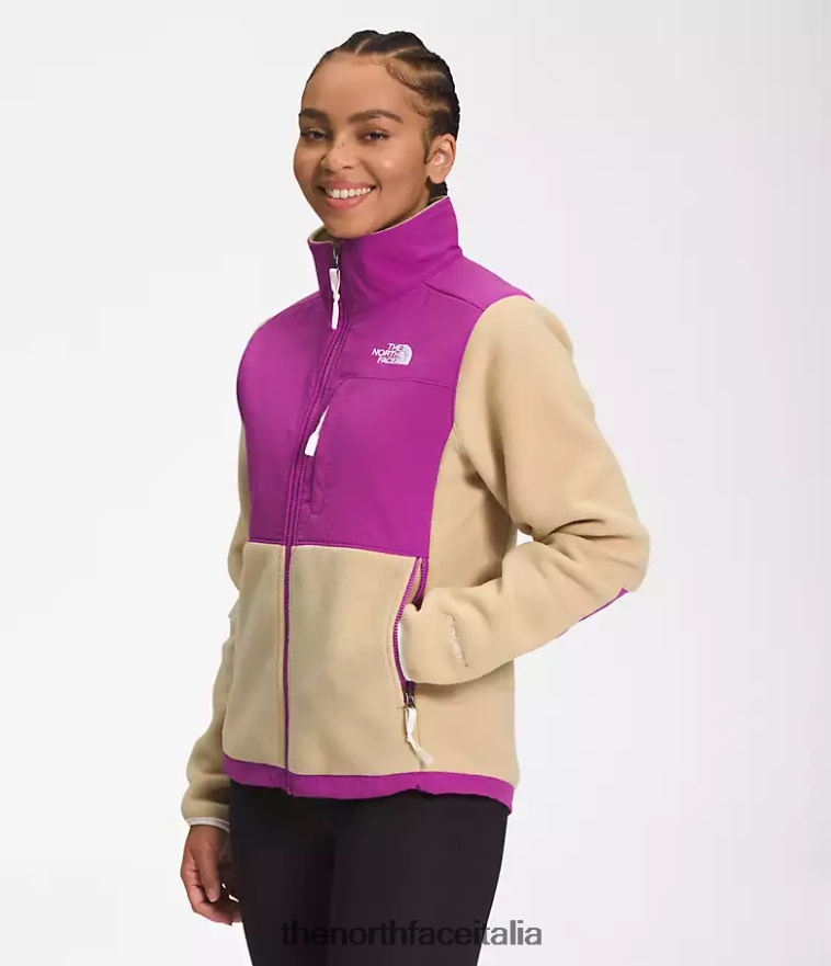 The North Face vestiario 460N8D149 pietra kaki/fiore di cactus viola/gardenia bianca donne giacca denali