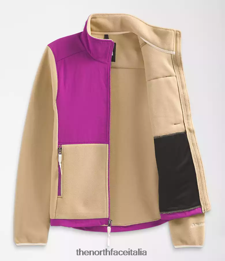 The North Face vestiario 460N8D149 pietra kaki/fiore di cactus viola/gardenia bianca donne giacca denali