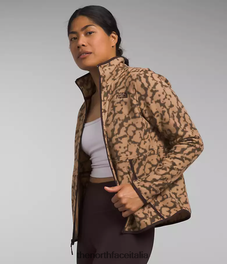 The North Face vestiario 460N8D442 stampa grafica colorante burro di mandorle donne giacca alpina polartec 100