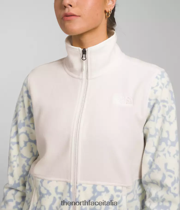 The North Face vestiario 460N8D445 stampa grafica colorante pervinca polvere/bianco gardenia donne giacca alpina polartec 100