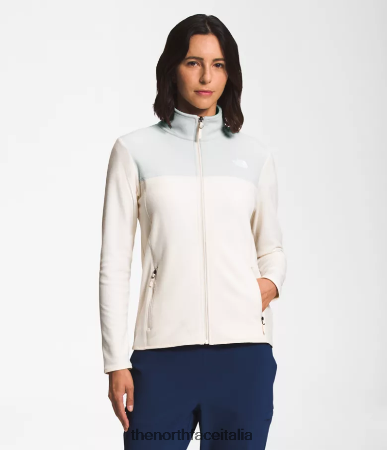 The North Face vestiario 460N8D620 grigio stagno/bianco gardenia donne Giacca TKA Glacier con cerniera intera