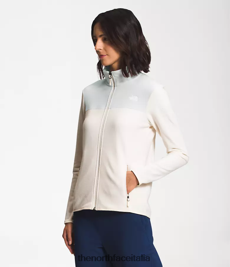 The North Face vestiario 460N8D620 grigio stagno/bianco gardenia donne Giacca TKA Glacier con cerniera intera