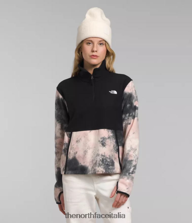 The North Face vestiario 460N8D157 salvia oscura donne cappuccio alpino polartec 100 -zip