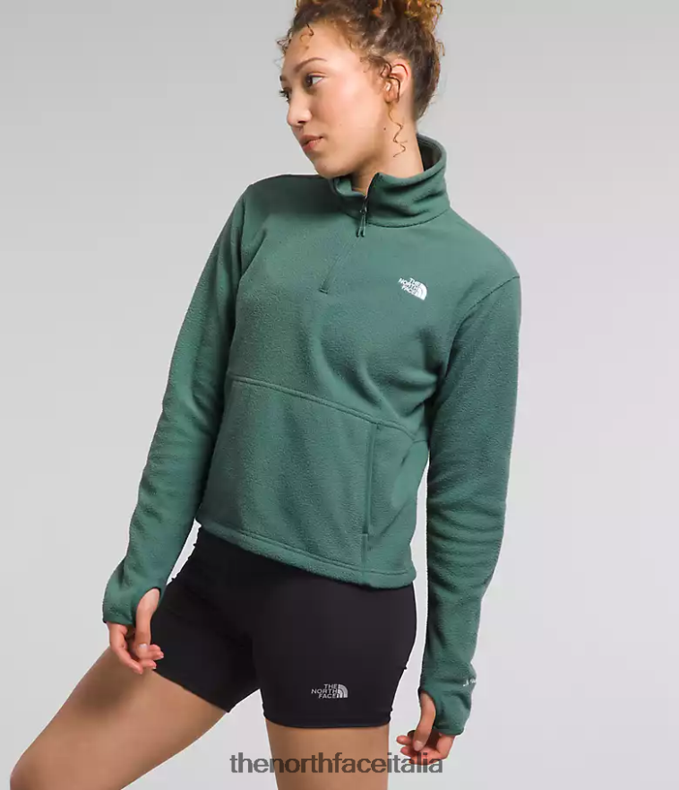 The North Face vestiario 460N8D157 salvia oscura donne cappuccio alpino polartec 100 -zip