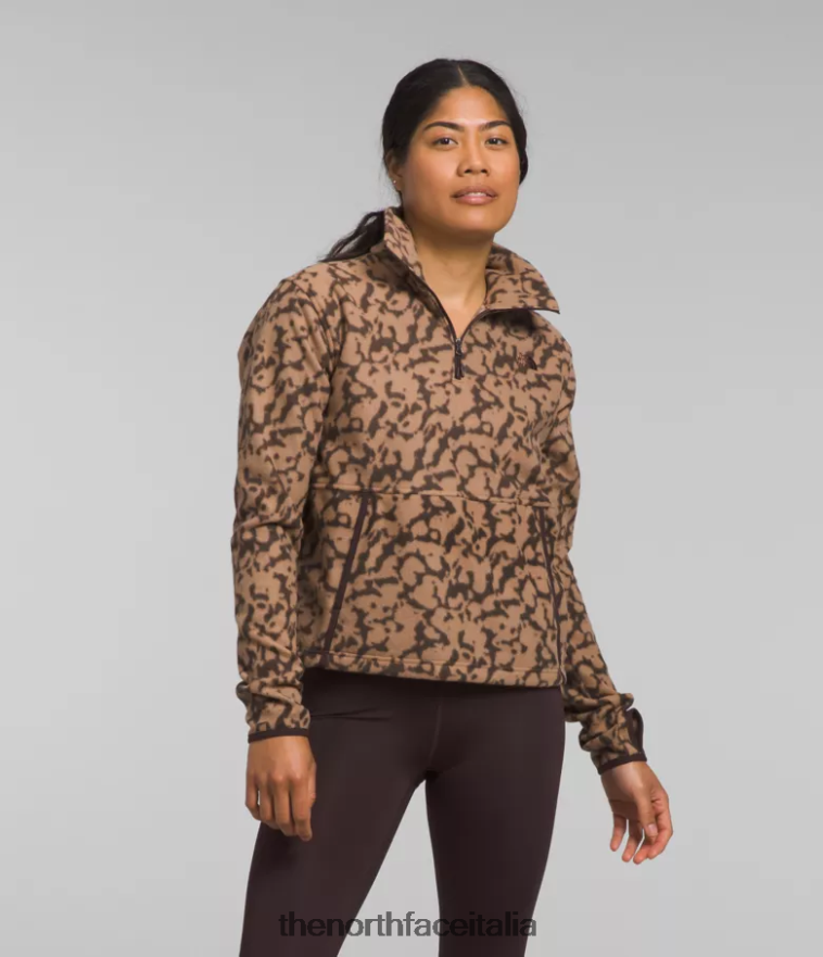 The North Face vestiario 460N8D159 stampa grafica colorante burro di mandorle donne cappuccio alpino polartec 100 -zip