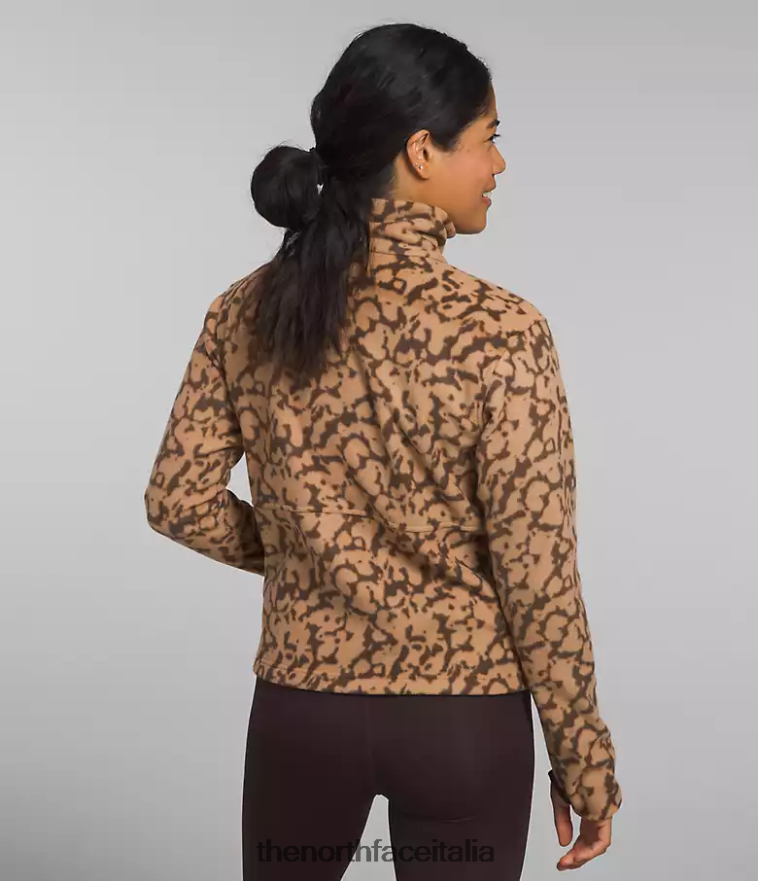 The North Face vestiario 460N8D159 stampa grafica colorante burro di mandorle donne cappuccio alpino polartec 100 -zip