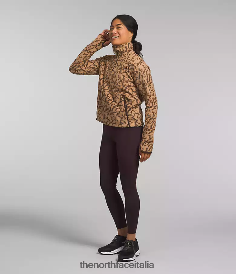 The North Face vestiario 460N8D159 stampa grafica colorante burro di mandorle donne cappuccio alpino polartec 100 -zip
