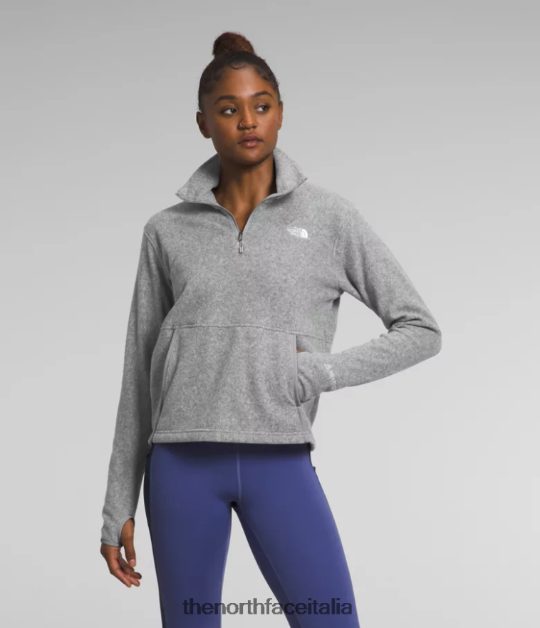 The North Face vestiario 460N8D160 tnf grigio erica medio donne cappuccio alpino polartec 100 -zip