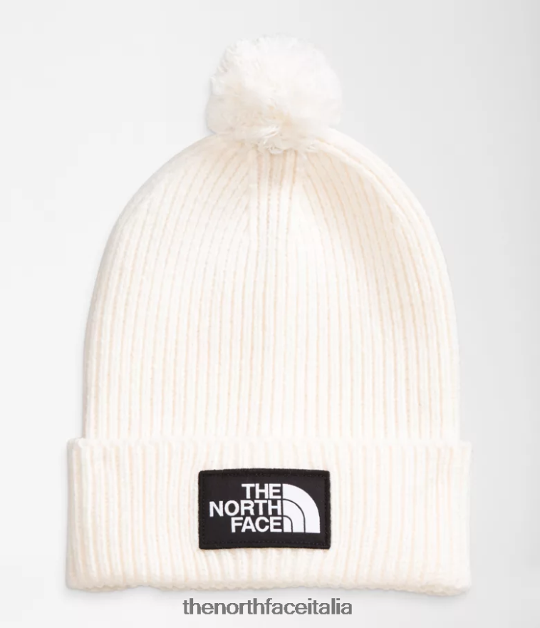 The North Face accessorio 460N8D1081 gardenia bianca unisex Berretto con pompon con logo tnf