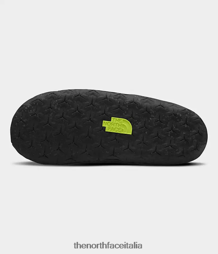 The North Face calzature 460N8D558 stampa mimetica puntinata oliva militare/giallo led uomini muli nuptse