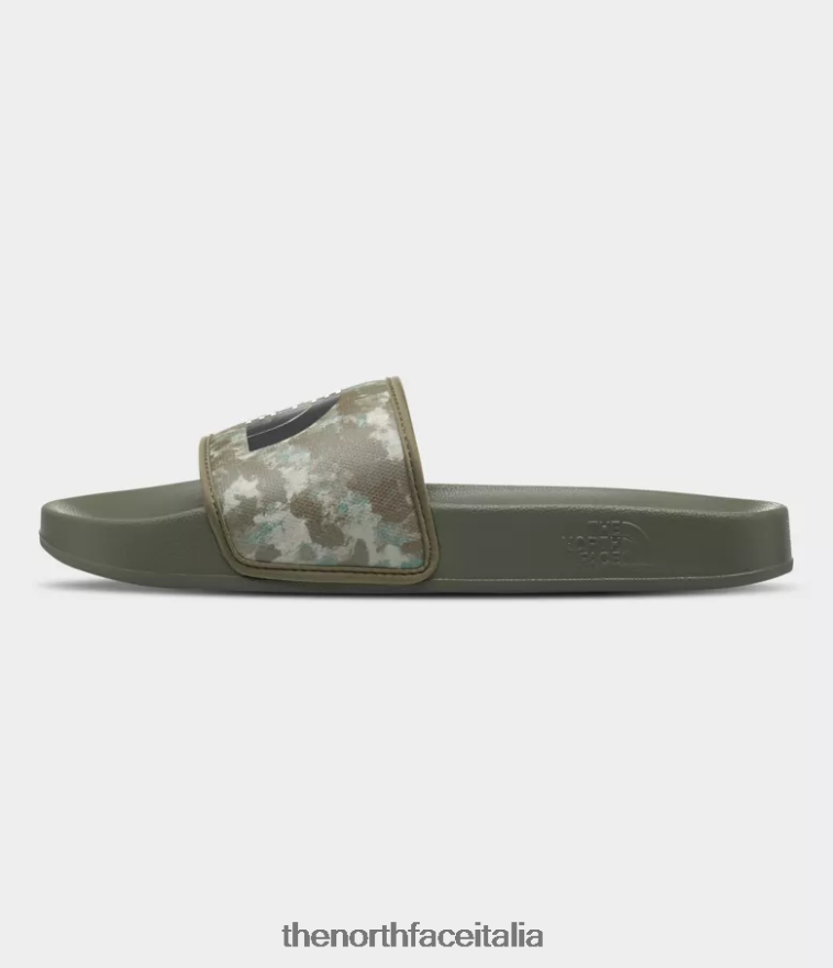 The North Face calzature 460N8D34 stampa mimetica puntinata oliva militare/tnf nero uomini diapositive del campo base iii