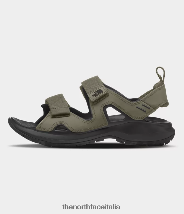 The North Face calzature 460N8D552 verde oliva bruciato/nero tnf uomini sandali a riccio iii