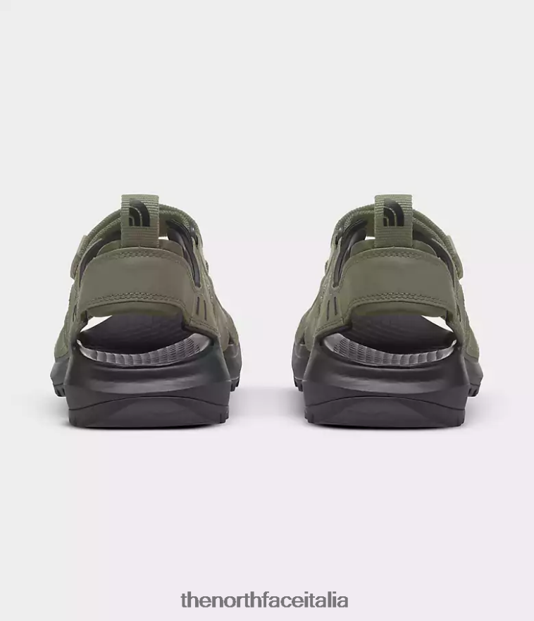 The North Face calzature 460N8D552 verde oliva bruciato/nero tnf uomini sandali a riccio iii
