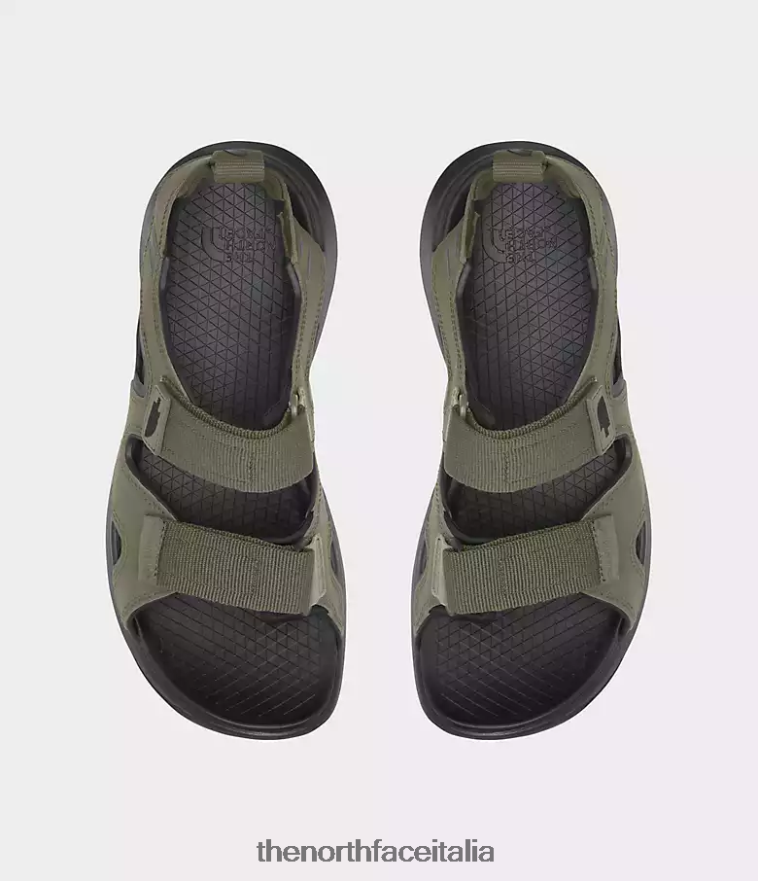The North Face calzature 460N8D552 verde oliva bruciato/nero tnf uomini sandali a riccio iii