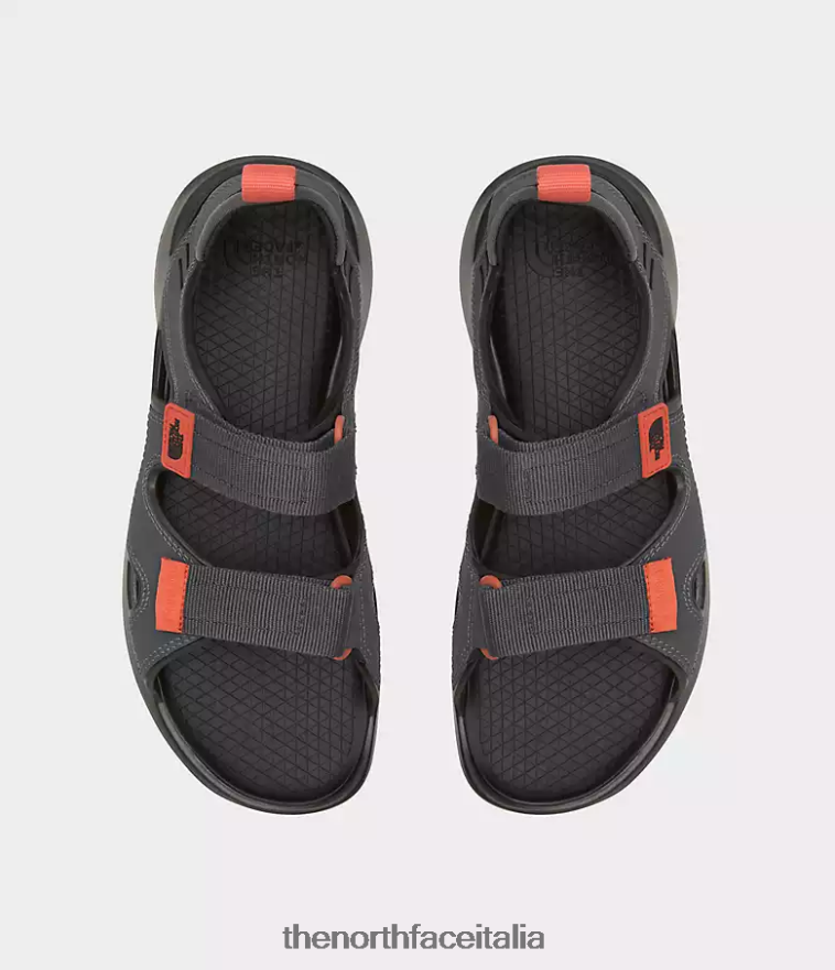 The North Face calzature 460N8D553 grigio asfalto/arancio retrò uomini sandali a riccio iii