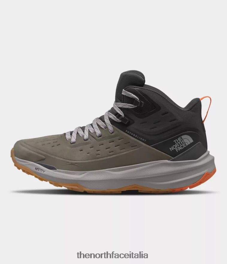 The North Face calzature 460N8D608 nuovo verde tortora/grigio asfalto uomini stivali vectiv exploris 2 mid futurelight in pelle