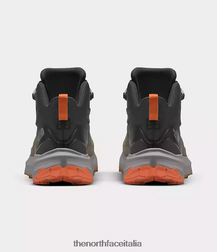 The North Face calzature 460N8D608 nuovo verde tortora/grigio asfalto uomini stivali vectiv exploris 2 mid futurelight in pelle