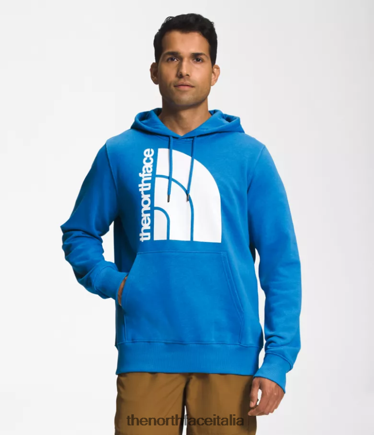 The North Face vestiario 460N8D1124 blu super sonico/bianco tnf uomini Felpa con cappuccio jumbo a mezza cupola