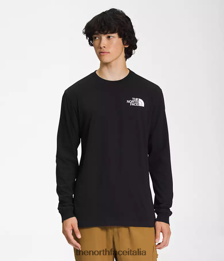 The North Face vestiario 460N8D1206 tnf nero/tnf bianco uomini maglietta a maniche lunghe
