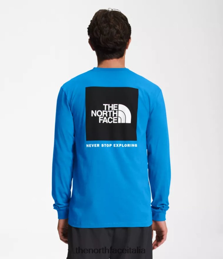 The North Face vestiario 460N8D1208 blu super sonico/tnf nero uomini maglietta a maniche lunghe - Clicca l'immagine per chiudere