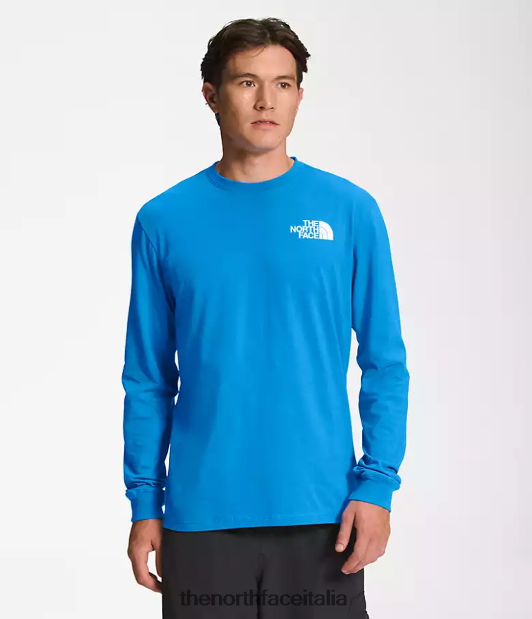 The North Face vestiario 460N8D1208 blu super sonico/tnf nero uomini maglietta a maniche lunghe