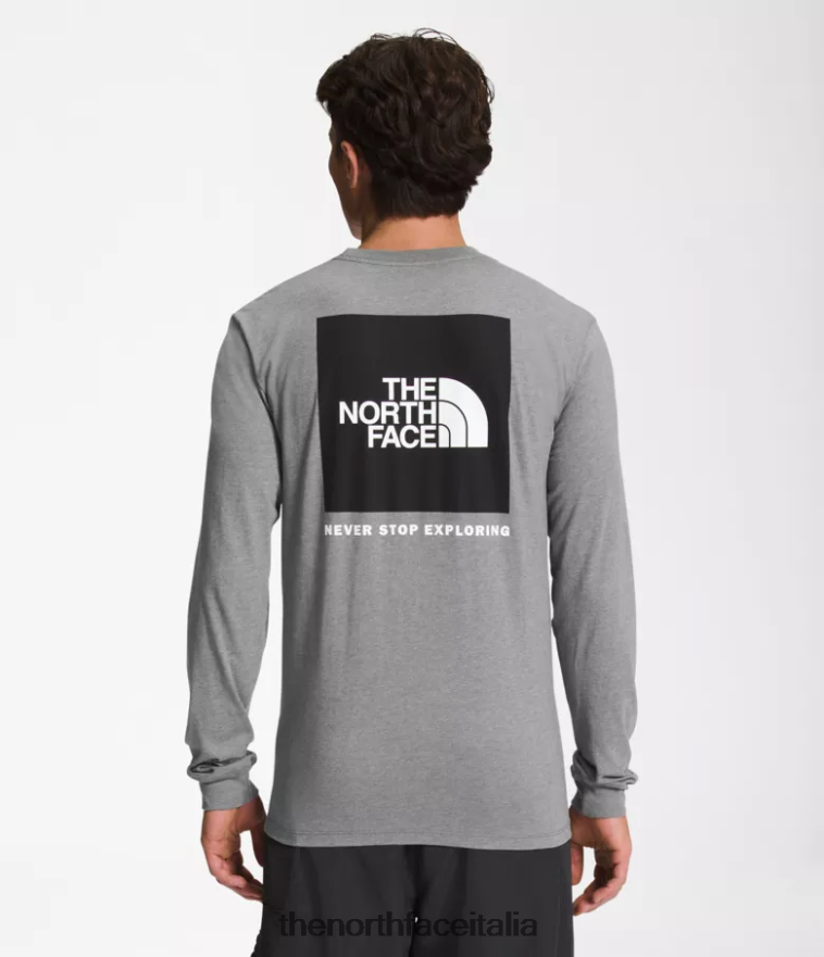 The North Face vestiario 460N8D1209 tnf grigio medio erica/tnf nero uomini maglietta a maniche lunghe